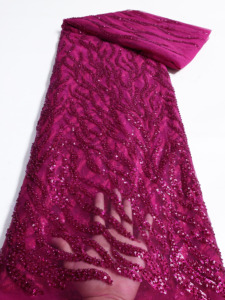 Ni. Ai màu xanh lá cây Vải cô dâu ren sang trọng thêu hạt <span class=keywords><strong>Sequins</strong></span> phi ren vải váy cưới ren với đính cườm - Product Image 5