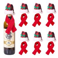 Housses de bouteille de vin rouge Père Noël, déguisements de Noël pour bouteille d'eau, vêtements tissés pour bouteille Père Noël, décoration de table de cuisine et de maison