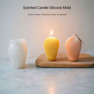 Irregular Water Ripple Candle Silicone Mold <b>Lantern</b> Style Aromatherapy Soap DIY Plaster Ornaments Grinding Cake Decoration - Product Image 1