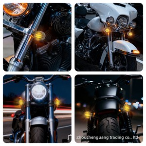 Accessoires moto rétro - Style Cruiser <span class=keywords><strong>Chopper</strong></span> - Modifications - Grille jaune - Clignotants LED pour les virages - Product Image 4
