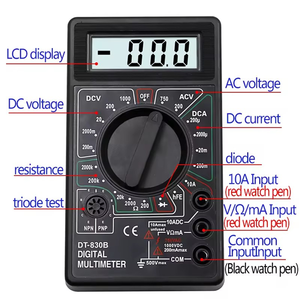 Mini multimètre numérique LCD portable, voltmètre, ampèremètre AC/DC 750/1000V, testeur de résistance, sonde - Product Image 3