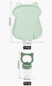 Moule à sucettes en silicone en forme de chat adorable pour fruits, avec étui de rangement, moule à glaçons pour lait maternel, plateau alimentaire congelé sans BPA - Product Image 2