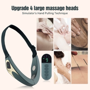Ceinture de lifting du visage en V pour double menton - Masseur facial amincissant à vibrations actuelles avec contrôle de la minuterie, appareil de beauté pour lifting facial - Product Image 5