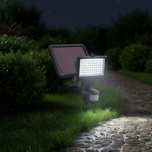 Projecteur solaire LED pour jardin, résistant à l'eau, avec détecteur de mouvement, éclairage extérieur, lumière du jour 5000K, IP65, corps en plastique - Product Image 2