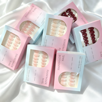 Vente en gros de faux ongles personnalisés à étiquette privée, couleur nude rose, français, bordeaux, brillants