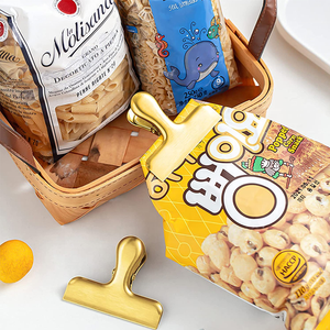 工場卸売 高品質 ステンレス製 ブルドッグクリップ ゴールド ダックビル メタル ペーパーバインダークリップ オフィス用 請求書 チケット用 - Product Image 4