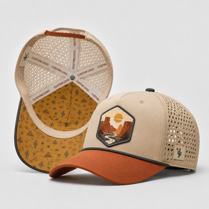 Gorra de béisbol/golf de 5 paneles con logotipo bordado personalizado, sublimación, corte láser, perforada, snapback clásico, de secado rápido para adultos. - Product Image 3