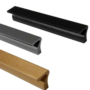 Cor personalizada comprimento 7 Forma Móveis Hardware Alumínio Wardrobe Cabinet Hardware Longo Alumínio Gaveta Handle
