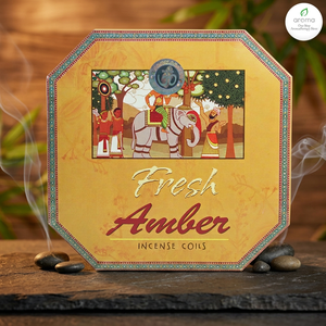 Aroma Fresh Amber <b>Sandalwood</b> Coil <b>Incense</b> 100% Natural Eco-Friendly Indian Scented All-Season - Product Image 1