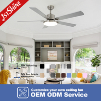 Ventilateur de plafond silencieux 1stshine de 58 pouces avec lumière LED à intensité variable, moteur DC, faible bruit, télécommande, décoratif, moderne