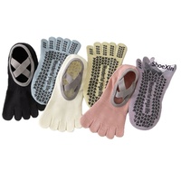 Chaussettes de yoga à cinq doigts pour femmes, antidérapantes, professionnelles, pour sols intérieurs, danse et Pilates