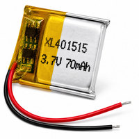 Batería de polímero de litio recargable XL 3.7V 70mAh 401515 LiPo tipo bolsa con PCM para IoT, rastreadores GPS y dispositivos inteligentes portátiles, 500 ciclos