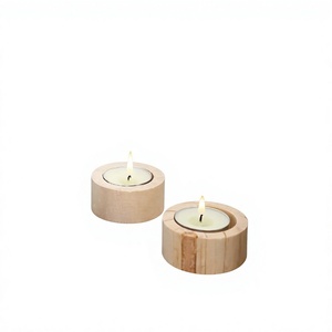 Support de bougie en bois naturel – Magnifique décoration de table rustique pour bougies, mariages, fêtes et intérieurs. - Product Image 2