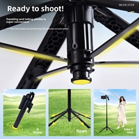 Nouveau support de microphone cravate tout-en-un avec perche à selfie rotative à 360 degrés pour téléphone portable