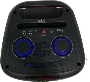 Enceinte Bluetooth avec microphone sans fil, basses puissantes, lumière colorée, son clair et fort, double haut-parleur de karaoké de 8 pouces avec microphone et Bluetooth - Product Image 3