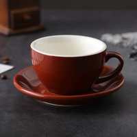 Ensemble de tasses à cappuccino latte en céramique épaisse colorée de 250ml, logo personnalisable disponible