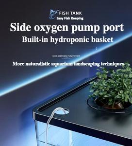 Kleine Luxe Eco Tank Transparant Goudvis <span class=keywords><strong>Aquarium</strong></span> Aluminium Deksel Injectie Pp Opslag Bak Voor Thuis Woonkamer Desktop CX-0012 - Product Image 3