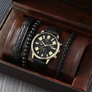 Sportliche Herrenuhr mit Gürtel, <span class=keywords><strong>Cenda</strong></span> Mode-Armbanduhren, Kronen-Perlen-Armband-Set, Box, Liandu Herren-Kalender-Quarzuhr - Product Image 5
