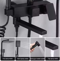 Robinet Mitigeur Carré Moderne de Luxe à Effet Pluie, avec Bec Allongé de 150 CM, Ensemble de Douche Monocommande en Céramique pour Hôtels, Villas, Appartements