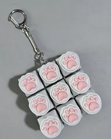 Porte-clés anti-stress patte de chat à 9 touches, jouet sensoriel lumineux à pression, gadget mignon pour soulager l'anxiété pour enfants et adultes