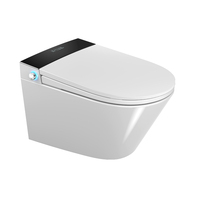 Toilette intelligente électrique monobloc en céramique à cadre dissimulé Toilette intelligente suspendue au mur avec réservoir intégré