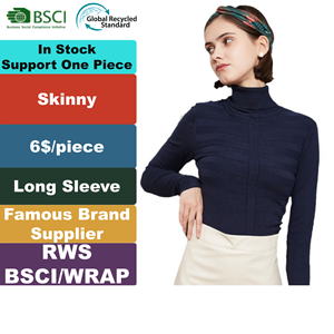 Maglione Casual da <span class=keywords><strong>donna</strong></span> tinta unita con Pullover lavorato a maglia con motivo a righe moda moderna Roupas Femininas - Product Image 1