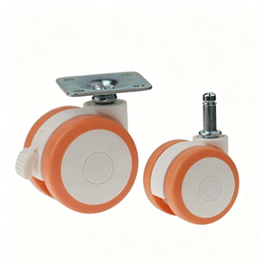 Furniture Caster Wheels with Brake, 4 Inch Heavy Duty Locking Swivel Casters Set of 4, Quiet PU Wheels for <b>Table</b>, Bed, Cabinet - Product Image 1