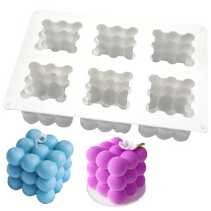 Vente en gros P1240 6 cavités 3D magique carré nuage moule en silicone grand cube à <span class=keywords><strong>bulles</strong></span> <span class=keywords><strong>savon</strong></span> cire fondre bougie moule citrouille pour sac de cuisson - Product Image 3