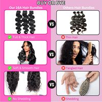 Extensiones de Cabello Humano Virgen Natural, Ondulado, en Paquetes, Color Natural, 18-28 Pulgadas, Cutícula Alineada, Sin Enredos, Sin Caída