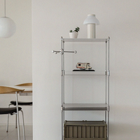 Estantería Modular de Acero Inoxidable de Múltiples Niveles, Estantería y Exhibidor para Sala de Estar, Dormitorio, Estudio
