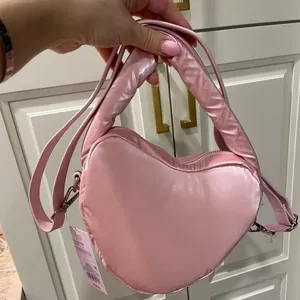 Pink Heart Shaped Shoulder Bags Purses Female Crossbody Bag Women