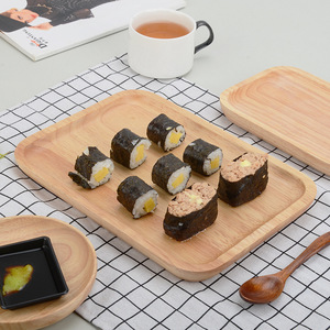 Plateau de service carré en chêne, couleur unie, style simple, pour thé, café, fruits, petit-déjeuner, pain, usage domestique - Product Image 1