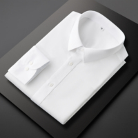 Chemise habillée pour homme en sergé 50% coton, manches longues, tombé soyeux, infroissable, pour le bureau et les affaires, personnalisable OEM, vente en gros