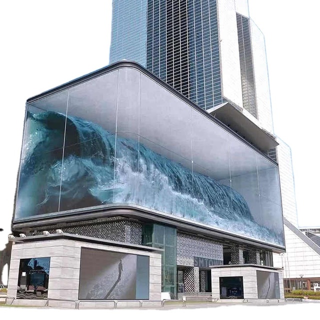 P4 Naked Eye 3D Billboard Outdoor Led Display 90 Degree Building Corner Wall Mount Advertising Screen Signboard Signs Pantallas