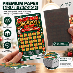 Boletos de Lotería con Código QR, Resistentes al Agua, Anti-Falsificación, con Diseño Navideño y Patrón de Juego Personalizado en Papel de Lujo - Product Image 4