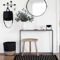 Table de console nordique plates, en acier métallique et acier, style moderne incliné, pour salon d'entrée, véranda, double niveaux, pour rangement, présentoir
