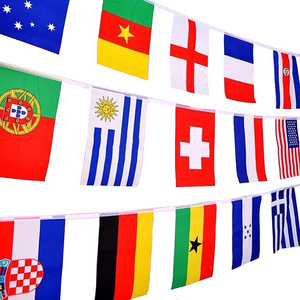 Custom 14 X 21cm Polyester String Flags Supplier For Bunting Flags