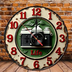 Round Wooden Wall <b>Clock</b> 25x25Cm Silent Design Home Bedroom Hanging <b>Clock</b> - Product Image 5