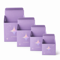 Boîte d'emballage en papier couché lilas de luxe avec logo personnalisé pour jouets de créateurs, boîte cadeau étoile en feuille d'or UV mat, faible MOQ, écologique