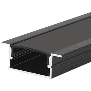 LED noire profilé en T bande en aluminium support de canal armoire barre linéaire éclairage laiteux/noir couverture 5050 2835 lumière coupe soudage - Product Image 1
