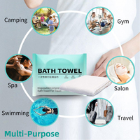 Skin-Friendly Nonwoven Disposable Bath Towel for Travel-Thickened Compressed Eco-Friendly Quick-Dry Solid Color Rectangle Shape