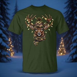 T-shirt de Noël à motifs de rennes et cerfs, idéal pour la chasse et les fêtes - Product Image 3