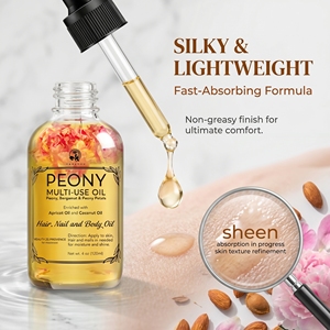 <span class=keywords><strong>Aceite</strong></span> Multiusos para Rostro, Cuerpo y Cabello, Hidrata <span class=keywords><strong>la</strong></span> Piel, Restaura el Brillo con <span class=keywords><strong>Aceite</strong></span> <span class=keywords><strong>de</strong></span> <span class=keywords><strong>Coco</strong></span> y Durazno y Vitamina E - Product Image 4