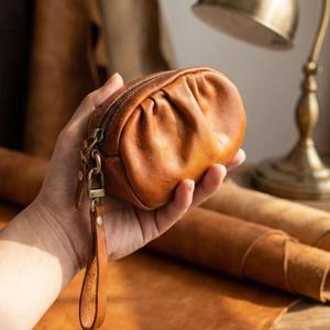 Portefeuille pour femme en cuir de vachette de luxe, porte-monnaie en cuir véritable, pochette pour cartes de crédit - Product Image 1