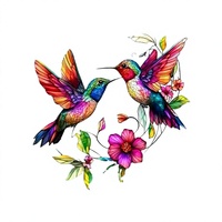 Attrape-soleil colibris style vitrail américain, ornement mural en acrylique à suspendre, décoration murale personnalisée, cadeau décoratif