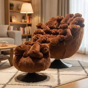 Fauteuil en peluche de luxe personnalisé en forme d'animal créatif, canapé pivotant, meuble d'appoint pour salon - Product Image 5