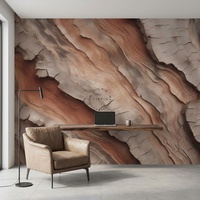 Papier peint mural imperméable sur mesure pour la décoration murale de la maison, texture d'écorce craquelée superposée