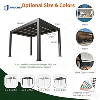 Pergola moderne en aluminium pour l'extérieur, avec toit en verre trempé, alimentation solaire, installation facile, idéale pour villa, résidence, hôtel