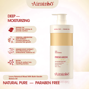 مجموعة علاج الشعر بالكيراتين الطبيعي المغذي العميق للعناية بالشعر من Arom الطازجة للعناية بالشعر - Product Image 4