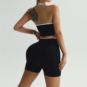 Conjunto de Yoga Feminino Personalizado de Cintura Alta Sem Costura em 2 Peças Respirável Secagem Rápida 100% Poliéster Roupas de Fitness para Exercícios na Academia - Product Image 2